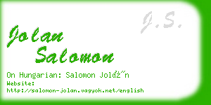 jolan salomon business card